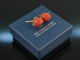 Coral Strawberries! Large Coral Strawberry Earrings Gold 585