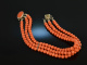 Around 1950! Three row Sardegna coral bracelet silver 800