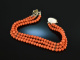 Around 1950! Three row Sardegna coral bracelet silver 800