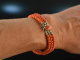 Around 1950! Three row Sardegna coral bracelet silver 800