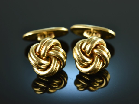 Around 1960! Classic Knot Cufflinks Gold 585