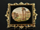 Italy around 1850! Fine micromosaic brooch with Forum Romanum gold 585