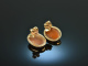 Around 1950! Vintage earrings with shell cameos gold 333