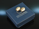 Around 1950! Vintage earrings with shell cameos gold 333