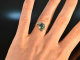 Um 1910! Seltener Ring mit blauem Zirkon und Diamanten Gold 585