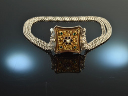 Around 1950! Pretty Trachten Dirndl Kropf necklace 5 rows silver 800
