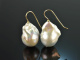 From our workshop! Large Baroque Cultured Pearl Drop Earrings Gold 585