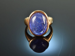 Big Blue! Large ring with tanzanite ros&eacute; gold 750