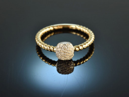 Feines Glitzern! H&uuml;bscher Diamant Ring 0,13 ct Gelb-...