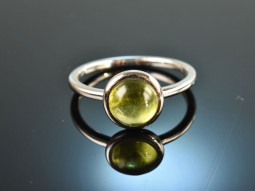 Fine Green! Simple Peridot Ring White Gold 750
