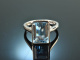 Big Aqua! Wonderful Aquamarine Ring White Gold 750