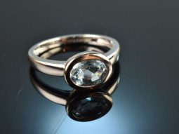 Swiss Blue! Simple ring with blue topaz white gold 585