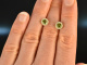 Shiny Green! Precious earrings with peridot and diamonds gold 750