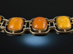 Around 1930! Beautiful amber butterscotch bracelet in Bauhaus style silver