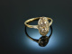 Around 1915! Fine Art Deco Old Cut Diamond Ring Gold 585 and Platinum