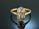 Around 1915! Fine Art Deco Old Cut Diamond Ring Gold 585 and Platinum