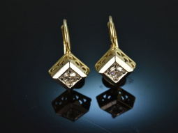 Um 1930! Klassische Ohrringe mit Diamanten 0,36 ct Gold...