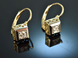 Um 1930! Klassische Ohrringe mit Diamanten 0,36 ct Gold...
