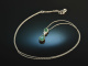 Noble green! Emerald Diamond Pendant with Chain White Gold 750