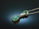 Noble green! Emerald Diamond Pendant with Chain White Gold 750