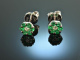 Green flowers! Pretty Emerald Diamond Earrings White Gold 750