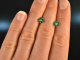 Green flowers! Pretty Emerald Diamond Earrings White Gold 750