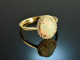 Fine shimmer! Opal diamond ring gold 750