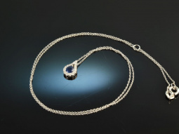 Delicate drop! Sapphire Brilliant Pendant with Chain...
