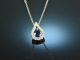 Delicate drop! Sapphire Brilliant Pendant with Chain White Gold 750