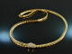 Around 1985! Classic tank necklace with diamonds 0.6 ct gold 585