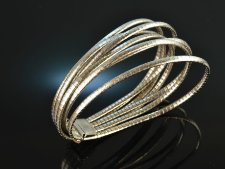 Around 1965! Chic heavy vintage bracelet 7 rows silver 835