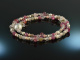 Pink Panther! Fancy Bracelet Pink Sapphire Labradorite Rose Quartz Silver 925