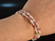 Pink Panther! Fancy Bracelet Pink Sapphire Labradorite Rose Quartz Silver 925