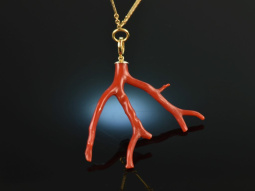 Boho Style! Chic coral branch pendant with chain silver...