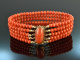 Around 1960! Gorgeous 5 row Mediterranean coral bracelet gold 750