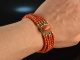 Around 1960! Gorgeous 5 row Mediterranean coral bracelet gold 750