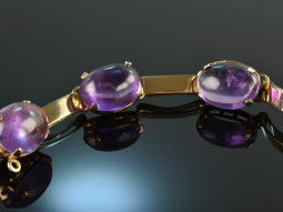 Um 1955! H&uuml;bsches Armband mit Amethysten Gold 333