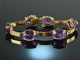 Around 1955! Pretty bracelet with amethysts gold 333