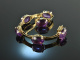 Around 1955! Pretty bracelet with amethysts gold 333