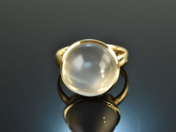Soft Blue! Beautiful large moonstone ring gold 585