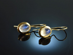 Soft Blue! Pretty moonstone earrings gold 585