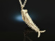 Big Fish! big link fish pendant with long chain silver 925