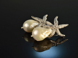 Big Sea Stars! Starfish Earrings Breeding Pearls Drop...
