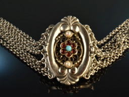 Around 1970! Charming Trachten Kropf necklace 7 rows silver 835