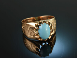 Vienna around 1890! Historical ring with turquoise blue...