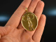 Around 1900! Art Nouveau medallion pendant gold 585 rock crystal tourmaline