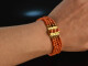 Around 1900! Beautiful salmon coral bracelet 4 rows gold plated