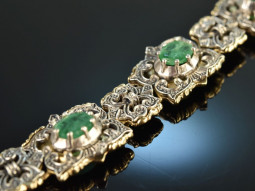 Around 1950! Beautiful emerald bracelet silver 835 gold...