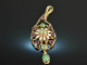 England around 1910! Suffragette pendant with tourmalines and enamel silver gold plated