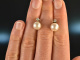 Around 1965! Classic cultured pearls diamond earrings silver 835